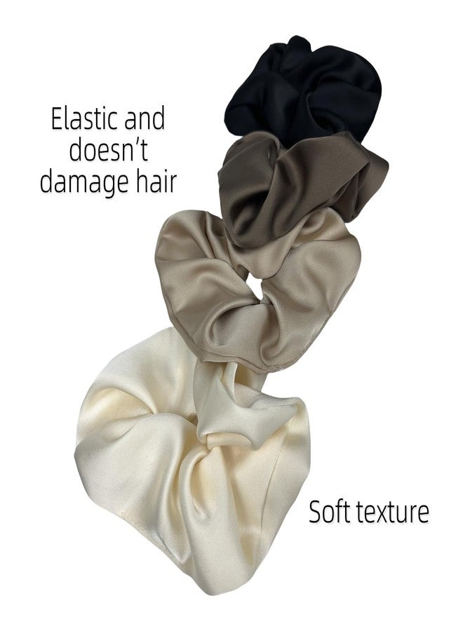 BLBM 4 Pcs Very Soft and Elegant Satin Hair Scrunchies, will not Damage the Hair, Very Suitable for Women - Image 2